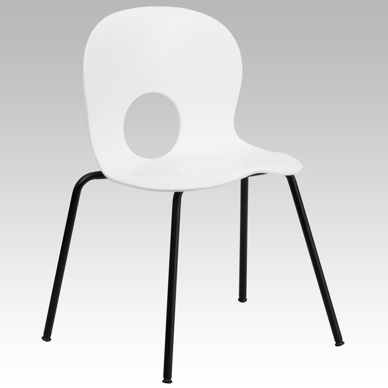 Donette 770 lb. Capacity Designer Plastic Stack Chair, White