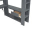 Lit mezzanine double en bois avec bureau, tablettes multiples, DEL et station de charge