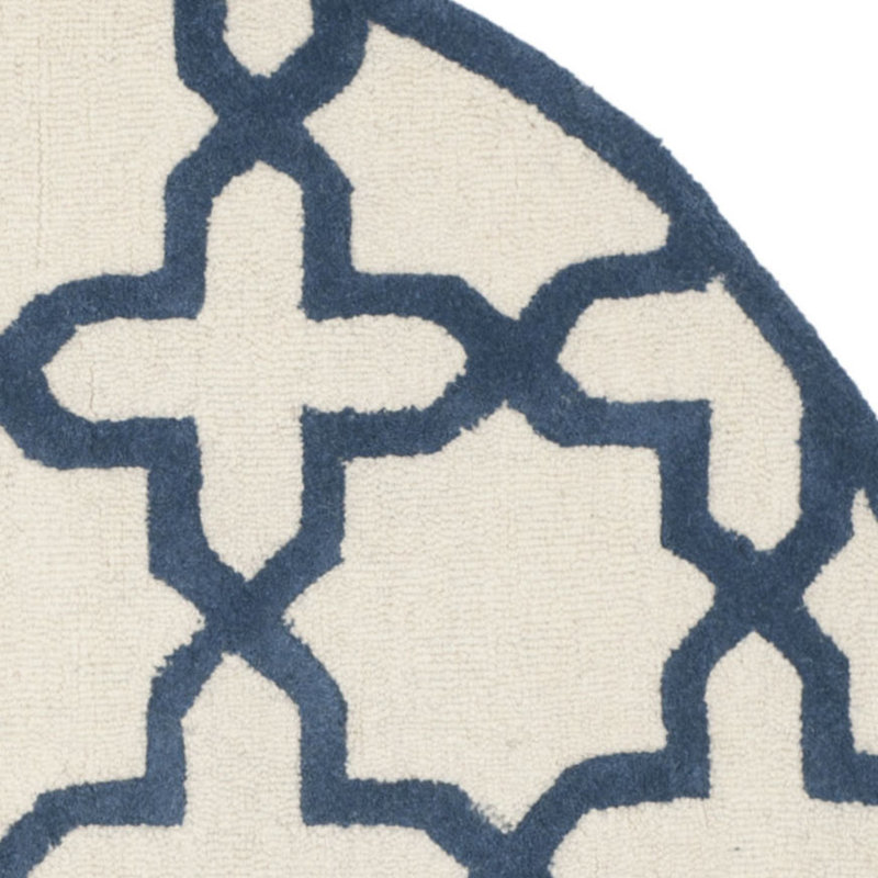 Cambridge Hand Tufted Wool Geometric Rug, Round 6'