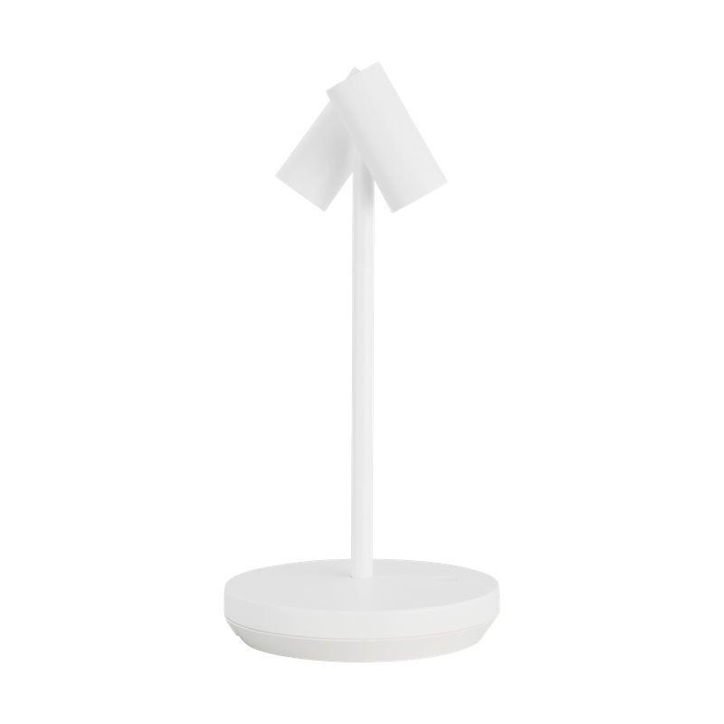 Doppia Short Accent Rechargeable Table Lamp, White