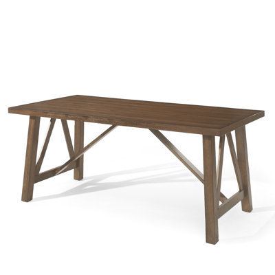 Antique Brown Dining Table With Essence, Solid Wood & , 71.5"W X 35.67"D 29.84"H, Assembly Required + -Style Eating Appliance In Brown, 71.5" 35.67" 29.84",