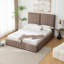 Lit tapissier - Grand lit - Tissu de performance naturel avec polyester recyclé-1559281529