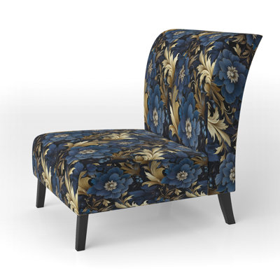 Fauteuil de chambre rembourré bleu Mystical