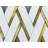 Thassos White and Gold Metal Large Herringbone / Chevron Mosaic Floor Tile