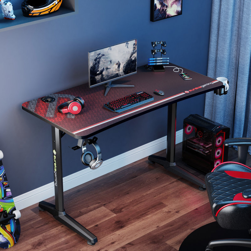 Metal Base Computer Desk, Black