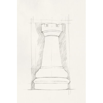 Chess Set Sketch IV by Emma Caroline - Wrapped Canvas Print