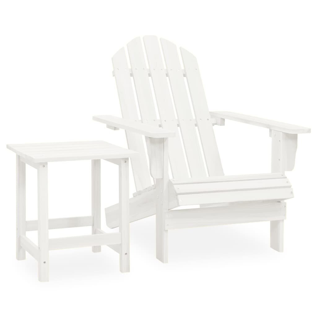 Dovecove Churchton Solid Wood Adirondack Chair With Table 