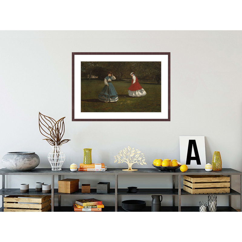 «A Game of Croquet» par Winslow Homer, impression giclée sur cadre, H 29,01 po x l 41,5 po