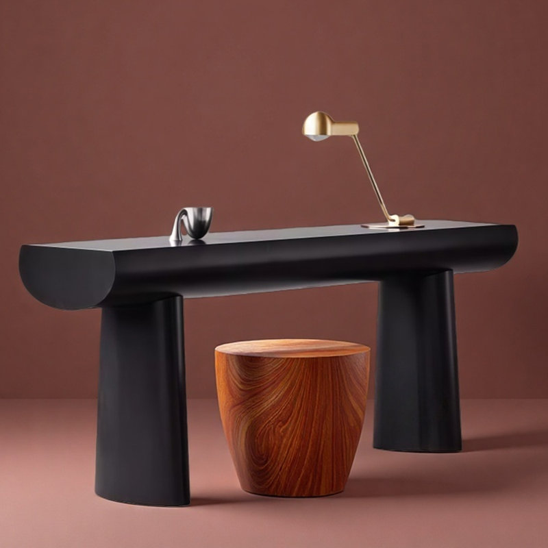 Console Mid-Century moderne en bois massif, H 29,5 po x l 70,9 po x P 16,5 po