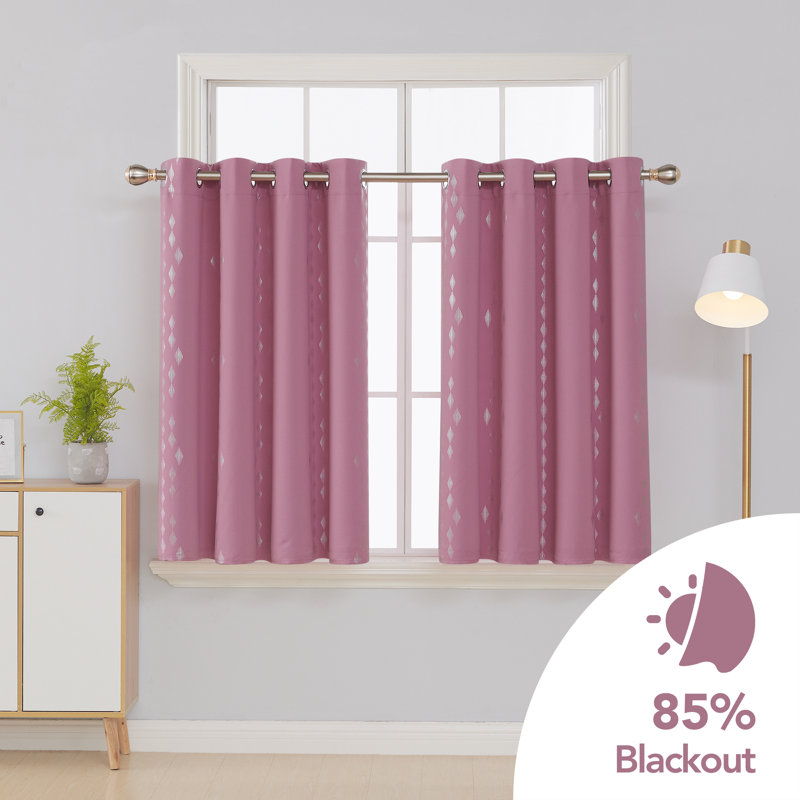 Bedolla Room Darkening Curtain Pair, Pink, 51" W x 44"L