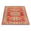 Tapis rouge en laine noué à la main de conception unique 3 pi 7 po x 4 pi 8 po Aimey