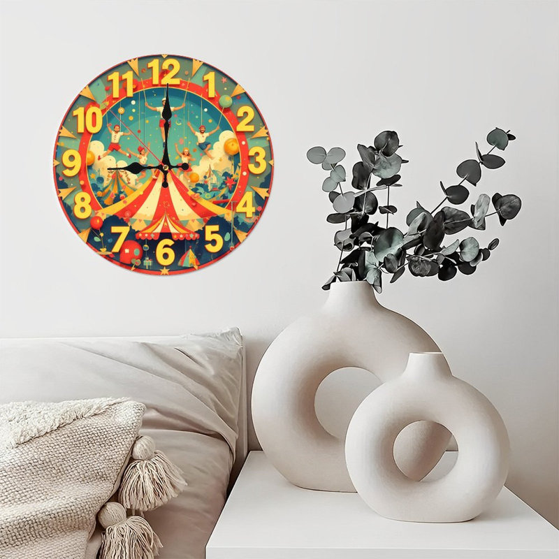 horloge de cirque Carnaval design vibrant