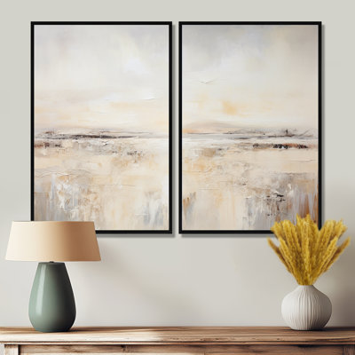 «Abstract Road Track Charm», reproduction d'art moderne sur toile beige