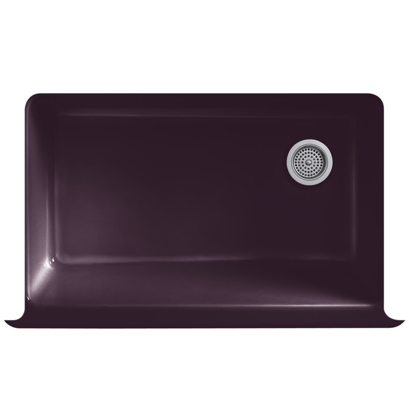 Whitehaven Self-Trimming 36" L x 22" W Farmhouse Kitchen Sink, Black Plum