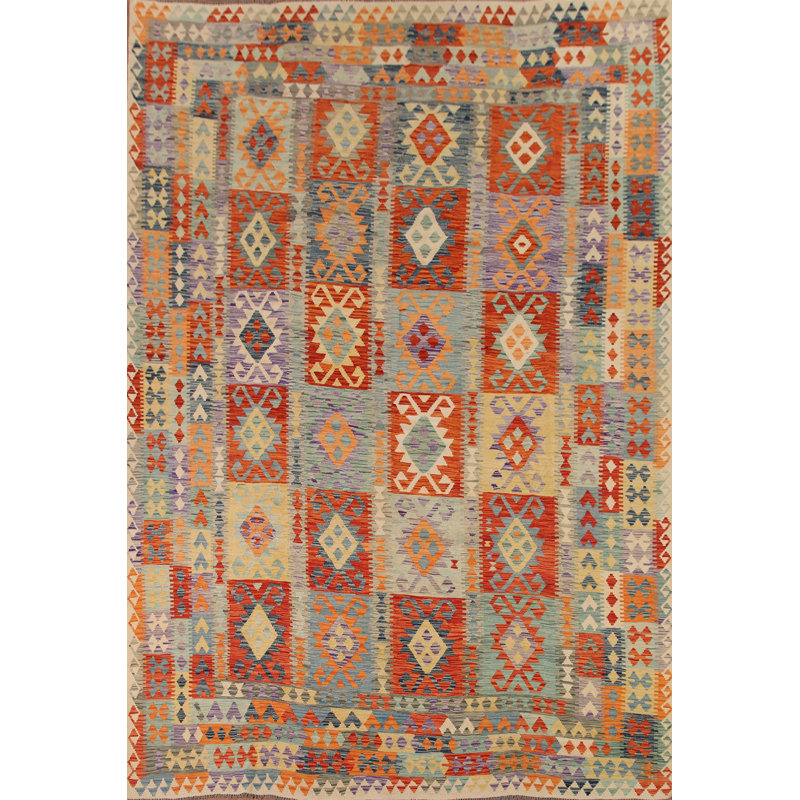 Tapis kilim en laine tissé à la main 10 x 13