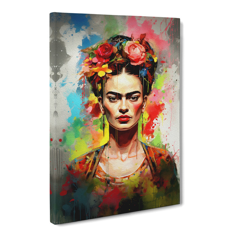 Frida Kahlo Gestural - Wrapped Canvas, 50cm H x 35cm W x 3cm D