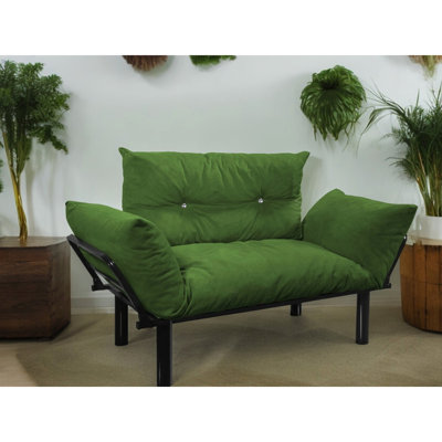 Causeuse, kaki - Espace de vie pour la chambre à coucher. Pieds hauts pour faciliter le nettoyage des planchers. Différents choix de couleurs disponibles. À assembler avec le guide inclus. Aucun outil supplémentaire nécessaire. Fabriqué en métal, r