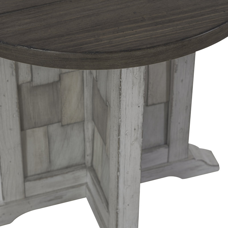 Brilie Round Chairside Table w/ Heavy Distressing