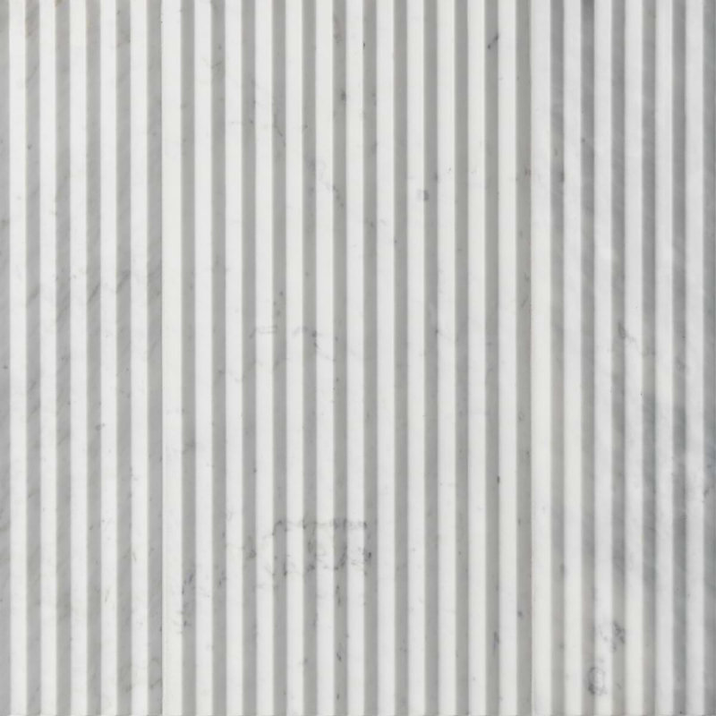 Stonework Carrara White 12x24 Marble Tile, Peak 3D Satin