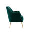 Chaise d'appoint rembourrée en velours Addyson avec pieds chromés dorés-206971052
