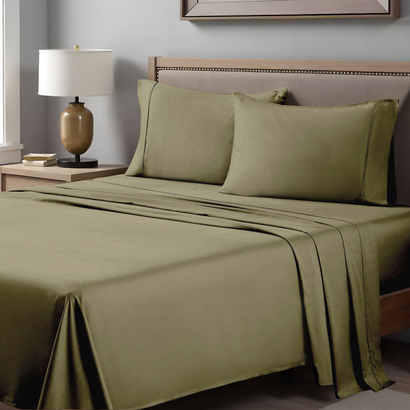 Ensemble de draps en satin de coton égyptien peigné de qualité supérieure à densité de tissage de 400 fils Superior, ISE