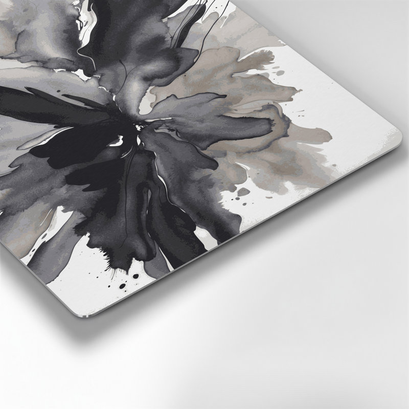 Aquarelle abstraite 47, art mural gris en métal, H 30 po x l 20 po