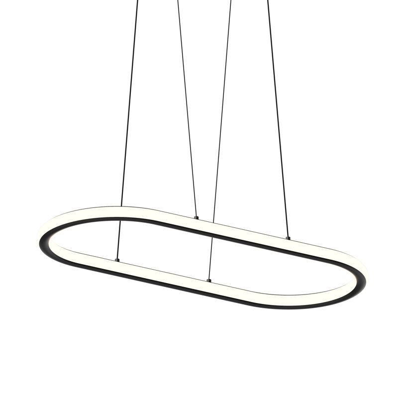 Luna 2 - Light LED Pendant, 1.5" H x 33.5" W x 14" D, 3500, Black