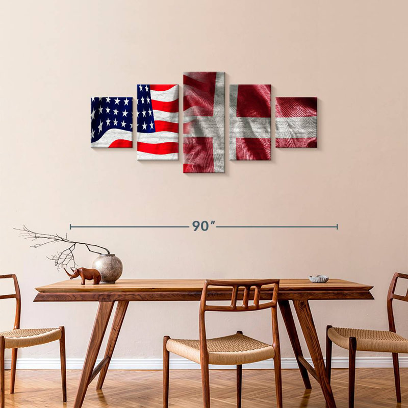 USA And Denmark Vernice, 34" H x 74" W