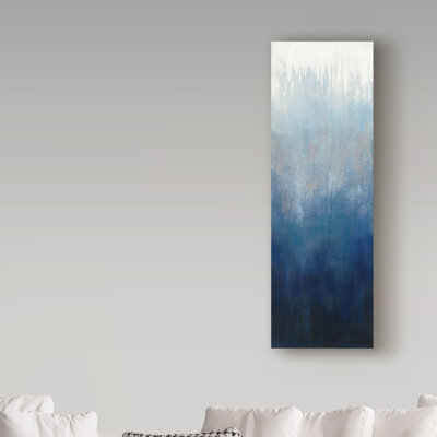Art mural sur toile tendue - "Silver Wave I" Silvia Vassileva pour décoration de salon, de chambre à coucher ou de bureau - 8 x 24