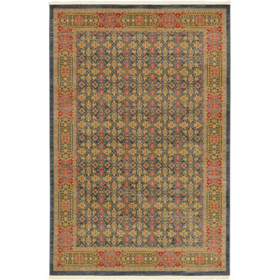 Tapis oriental jaune / rouge Ophelia