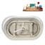 Baignoire autoportante en acrylique 59 ", plateau en bambou, drain Streamline-103682492