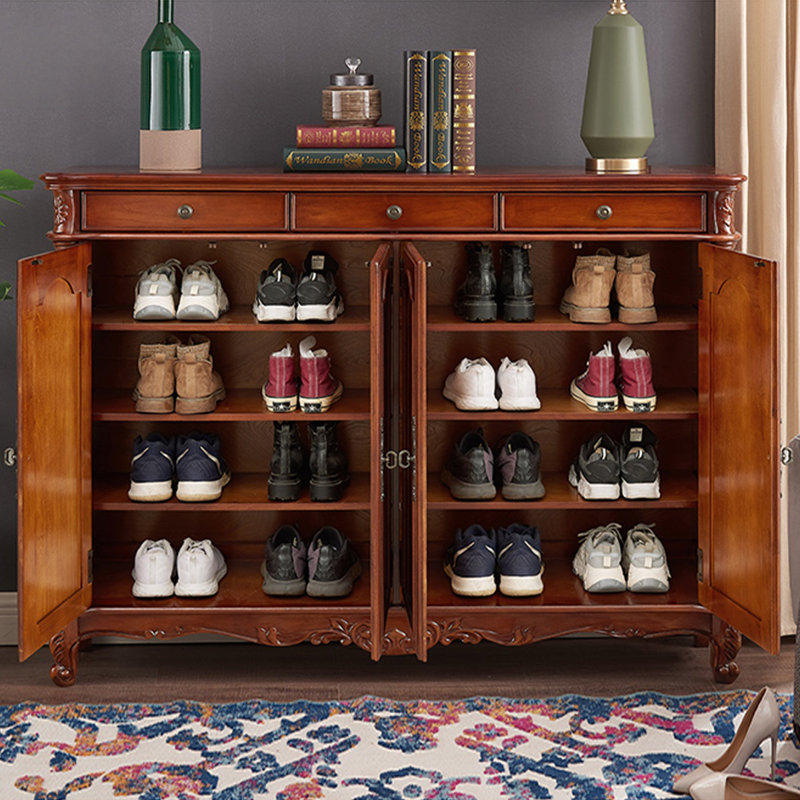 Cherry Solid + Manufactured Wood Shoe Storage Bench
