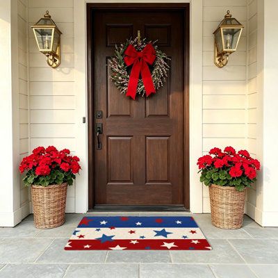 1776-2026 Centennial Star 24" x 36" Floor Mat Independence Day Entryway Vintage Gray