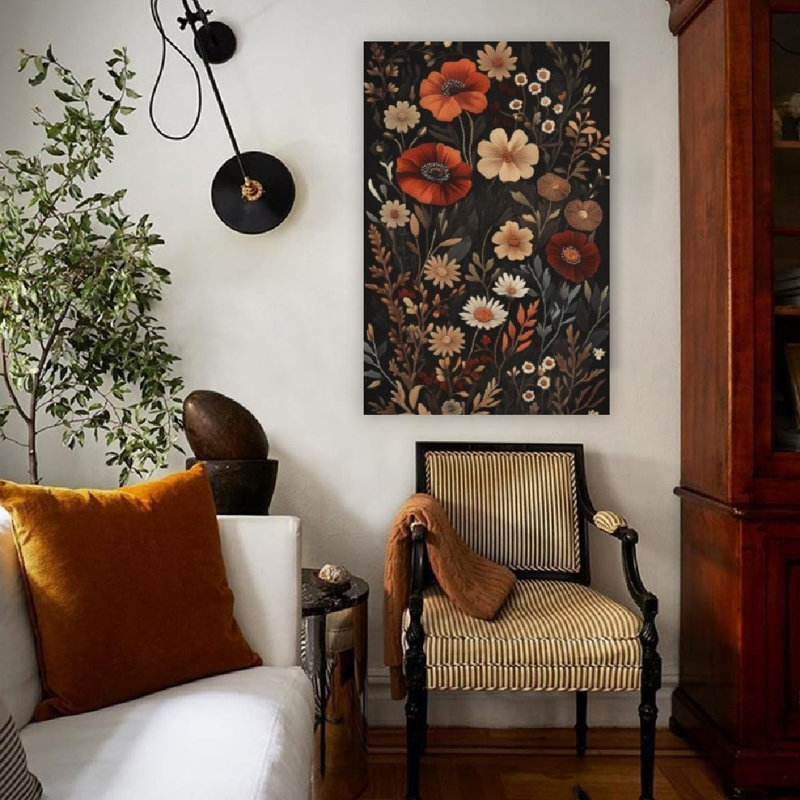 Thème rustique rétro de fleur d'oranger, art mural sans cadre, 16 x 20
