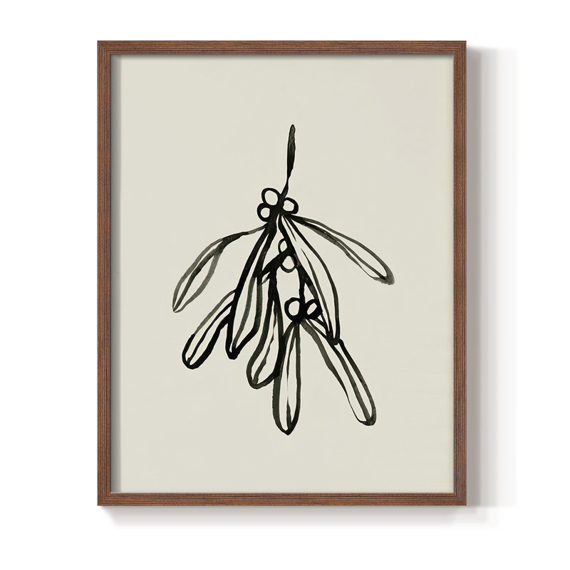 «Mistletoe S croquis II», reproduction encadrée - bois massif, H 11 po x l 9 po, Noyer