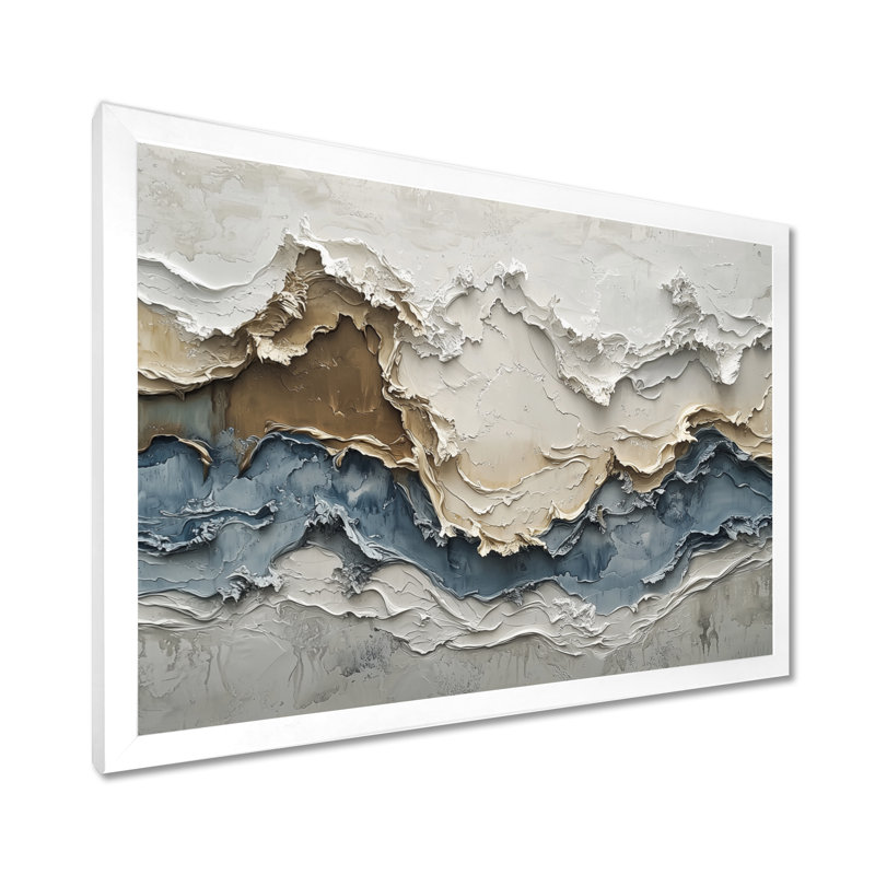 Cannock - Abstract Wall Art, Cadre simple, H 24 po x l 32 po, Blanc