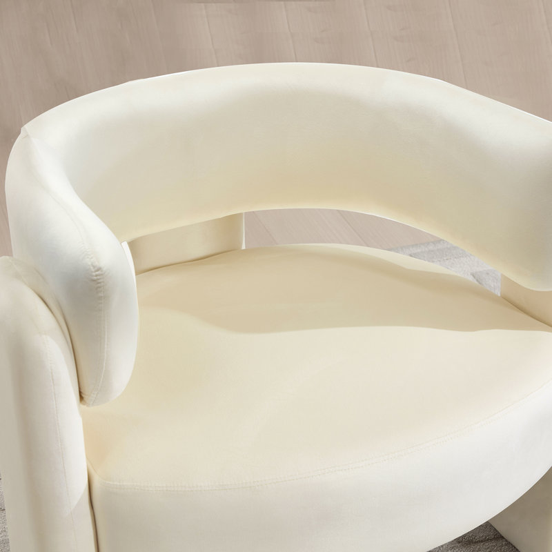 Fauteuil demi-tonneau 19 po avec 3 pieds, Beige