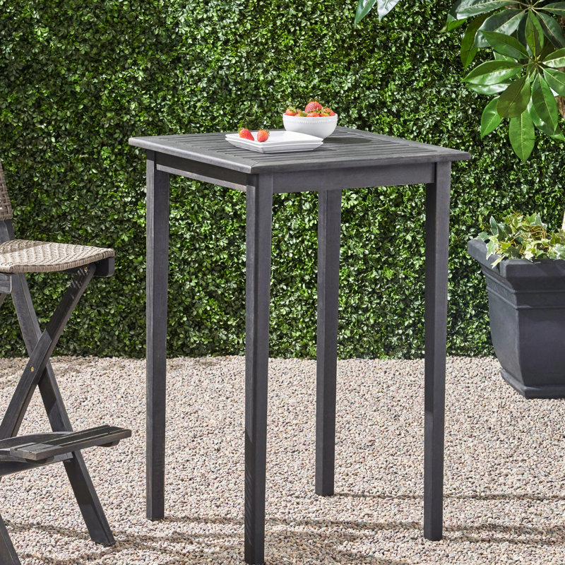 Table d'extérieur en bois gris foncé - gris et gris