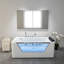 Baignoire tourbillon 67 "avec fenêtre panoramique en verre et robinet cascade | 7 jets d'hydromassage, chromothérapie à DEL, moteur de 1hp (750w) | Baignoire spa en acrylique de luxe avec oreiller et drain central (prise électrique 110 V)