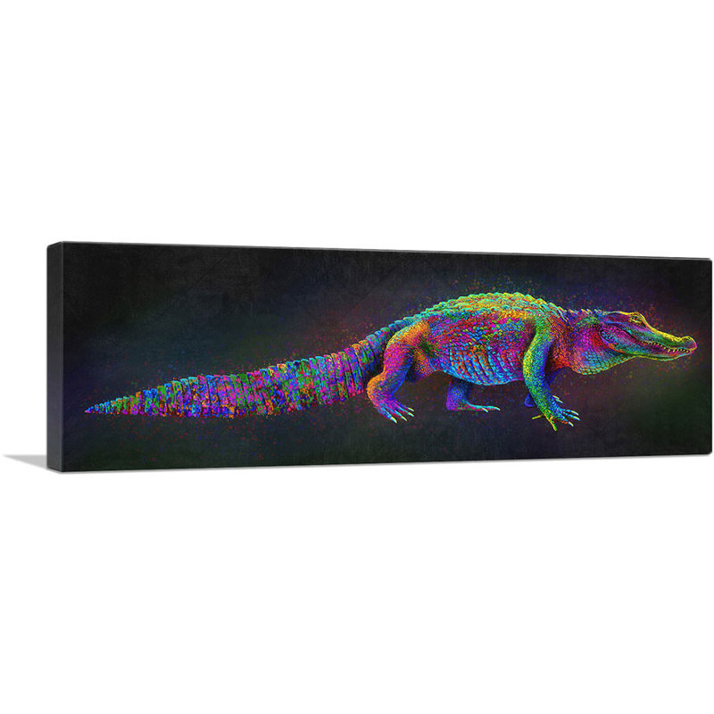 «Alligator Colorful Animal», reproduction d'impression sur toile tendue, H 12 po x l 36 po x 1,5 po