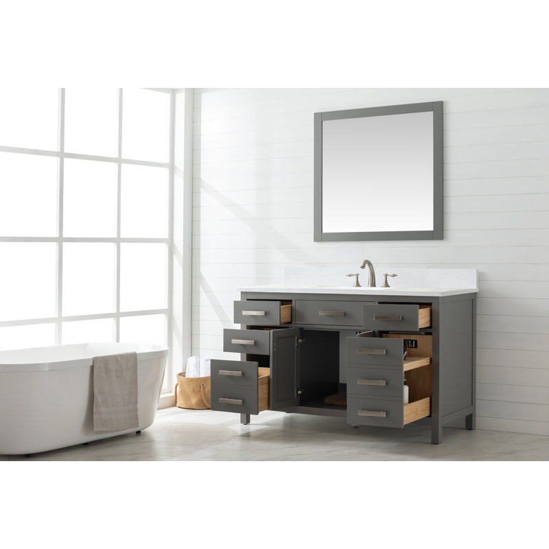 Ensemble de meuble-lavabo simple 54 po Binion, Gris