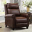 Ensemble de salon inclinable en cuir véritable 3 pièces Serlin avec fauteuil inclinable par pression, canapé inclinable manuel et causeuse avec console et porte-gobelets