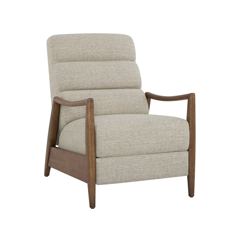 Fauteuil inclinable Lucca, 26 po de largeur, Beige Polyester/Medium Wood