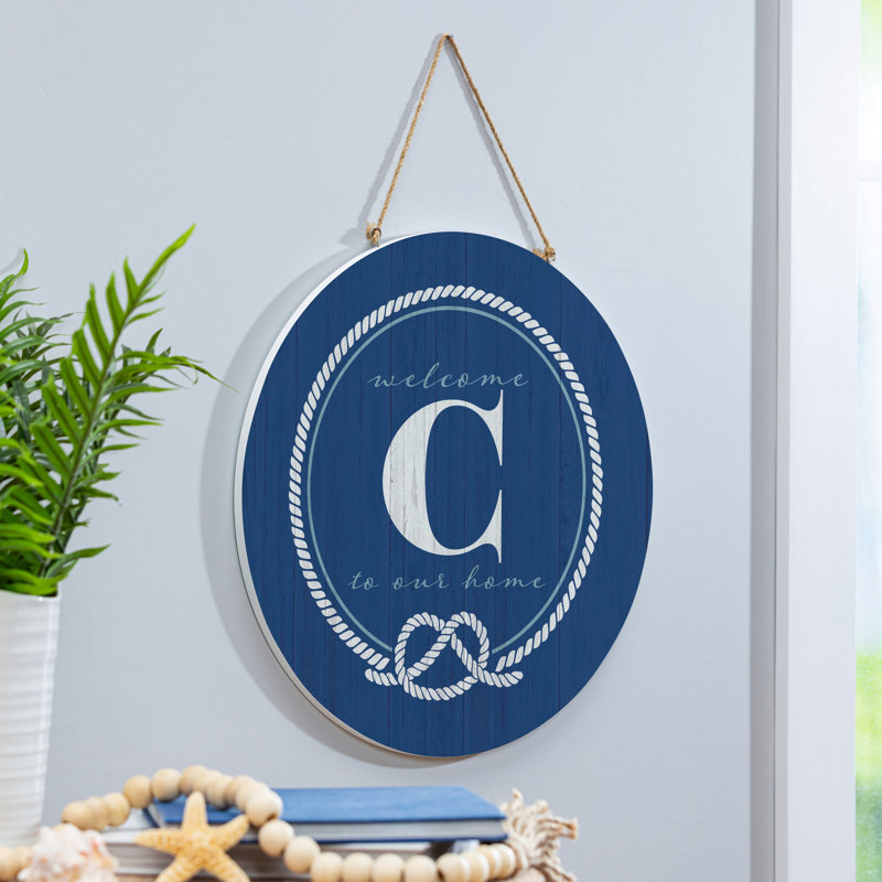 Monogramme de porte côtière 18 "C, Bleu / blanc