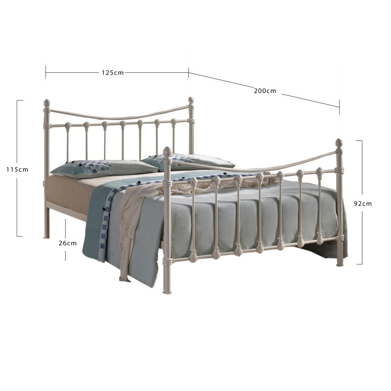 Wales Metal Bed, Small Double (4'), Black