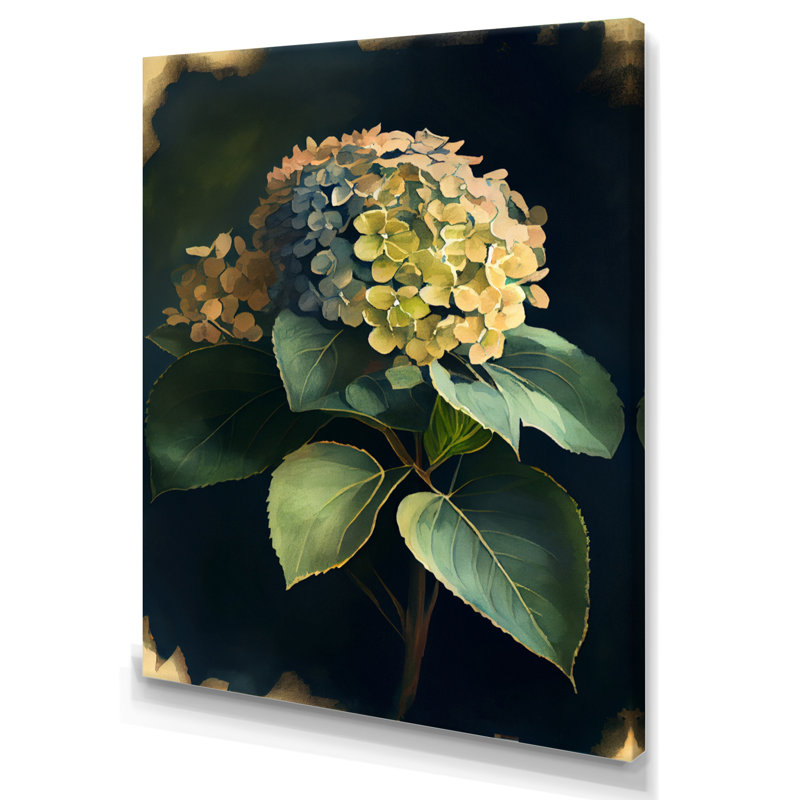 «Blooming Retro Hydrangena I», reproduction sur toile, H 20 po x l 12 po x P 1 po, Toile tendue