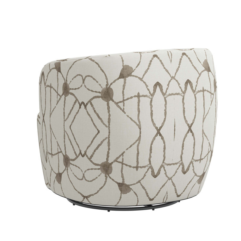 Mina Swivel Barrel Chair, Hans Cream Geometric