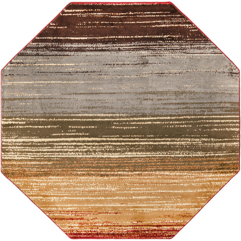 Trejo Striped Indoor Rug, Octagon 6' x 6'