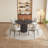 46.46" Modern Black Round Dining Table Set with 4 Chairs for Kitchen, Bar, Living Room-671927187