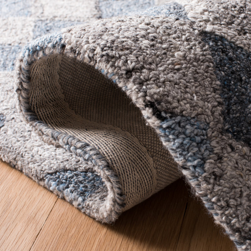 Ffraid Hand Tufted Performance Geometric Rug, Round 7'